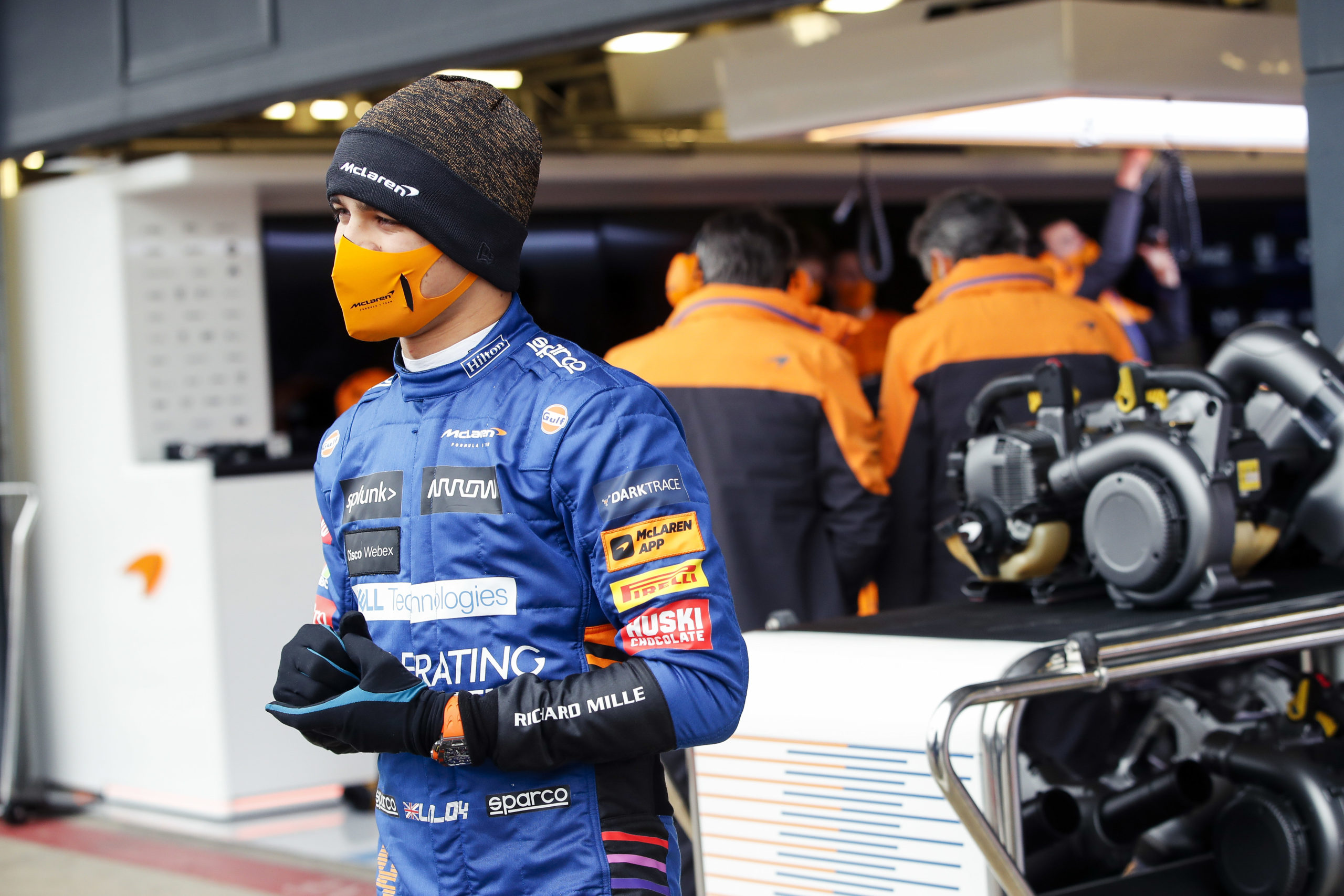 Lando Norris, McLaren in the pit lane