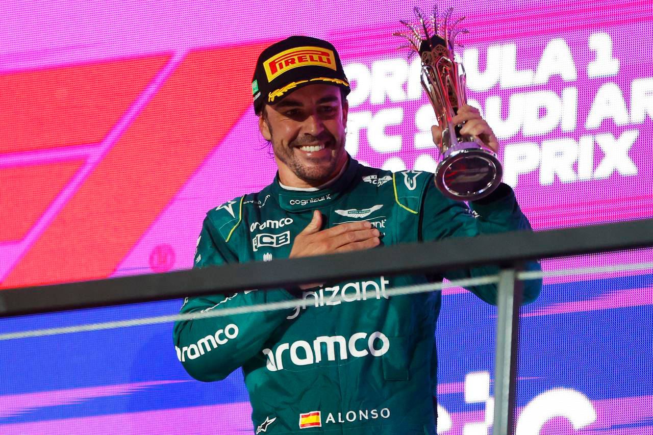 Podio 100 Fernando Alonso Jeddah 2023